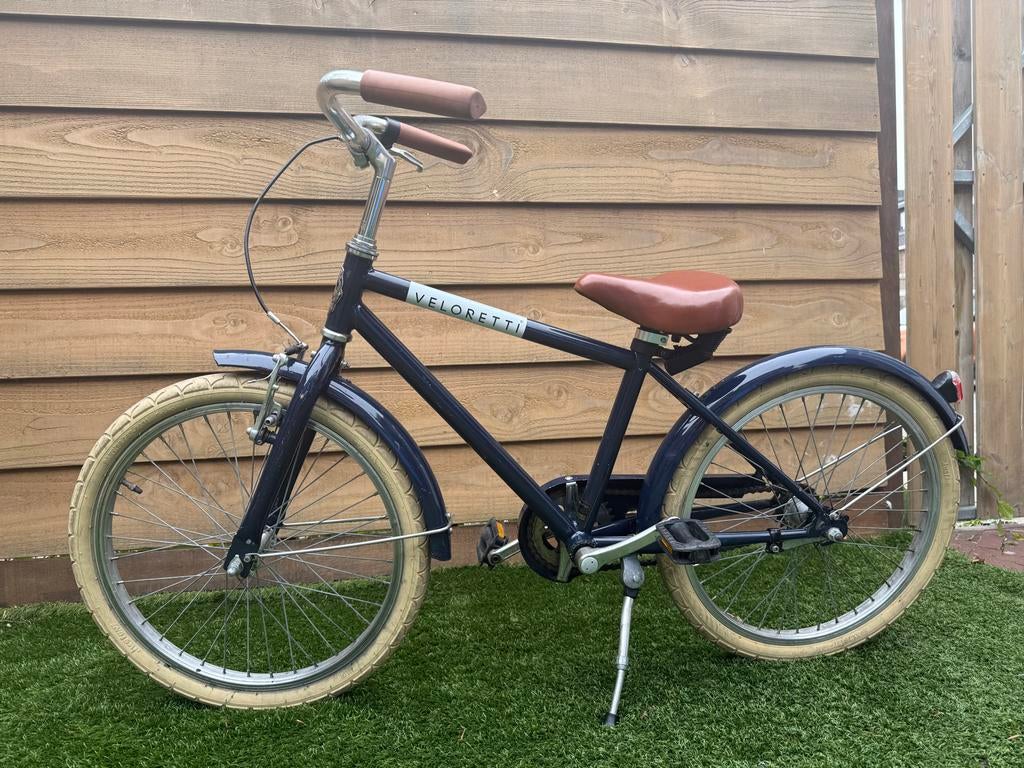 Veloretti jongensfiets blauw - Gebruikt, Fietsen en Brommers, Fietsen | Heren | Herenfietsen, Gebruikt, Velgrem, Minder dan 49 cm