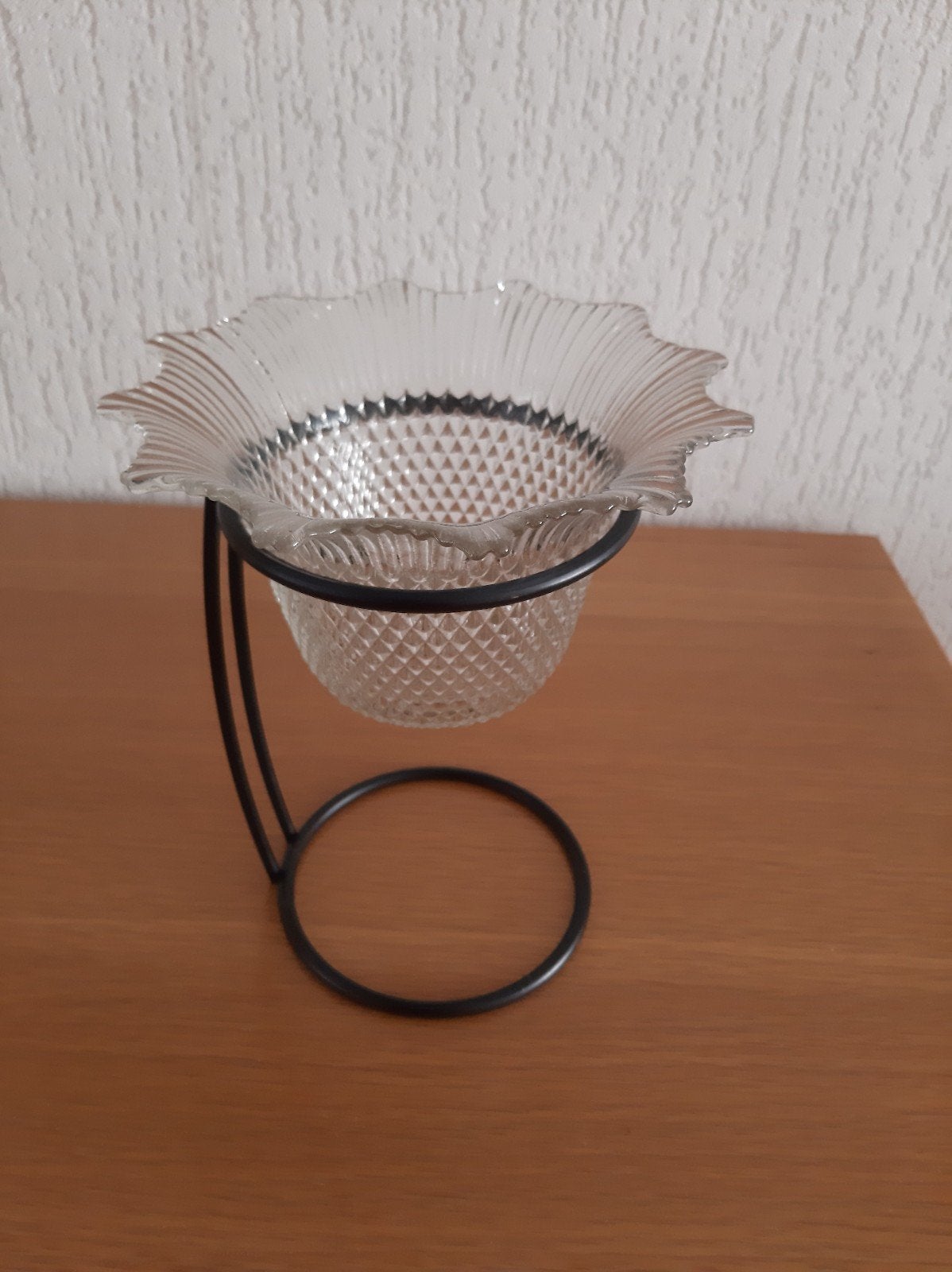 Vintage glazen kom op standaard - decoratief en veelzijdig, Antiek en Kunst, Ophalen of Verzenden