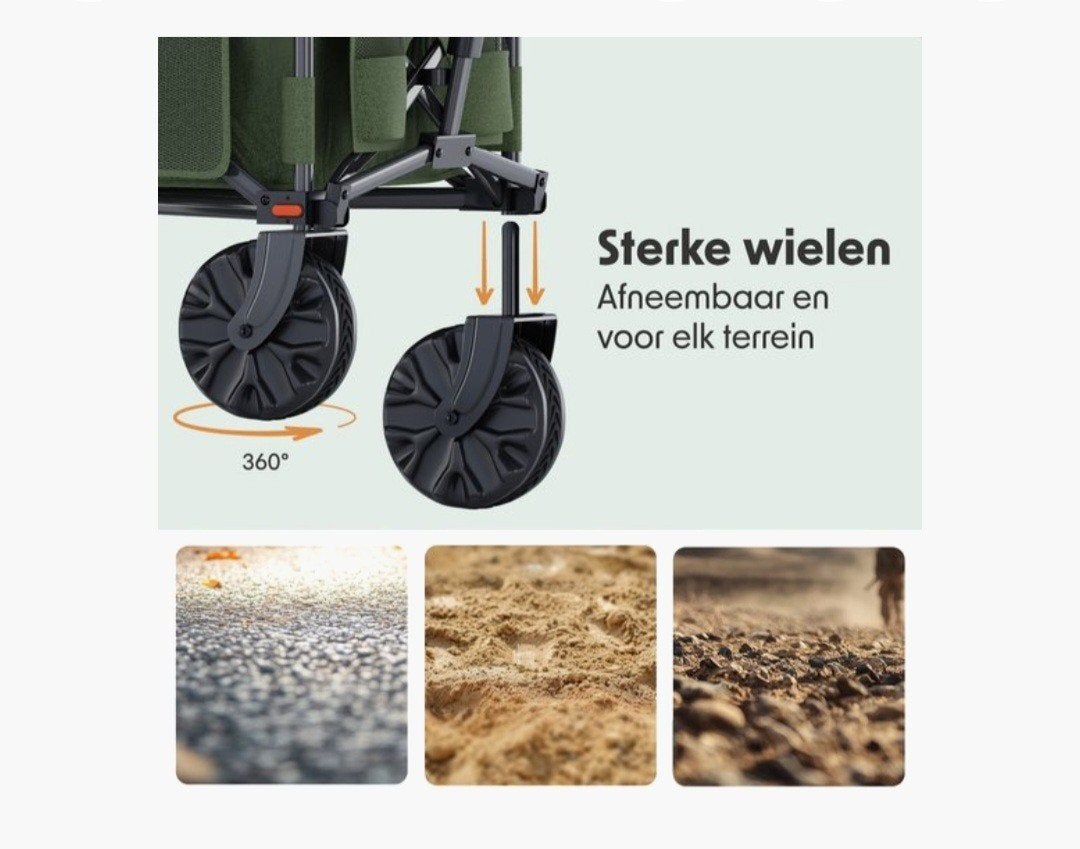 LifeGoods Bolderkar - 135L - Zo goed als nieuw, Caravans en Kamperen, Ophalen, Opvouwbaar, Zo goed als nieuw