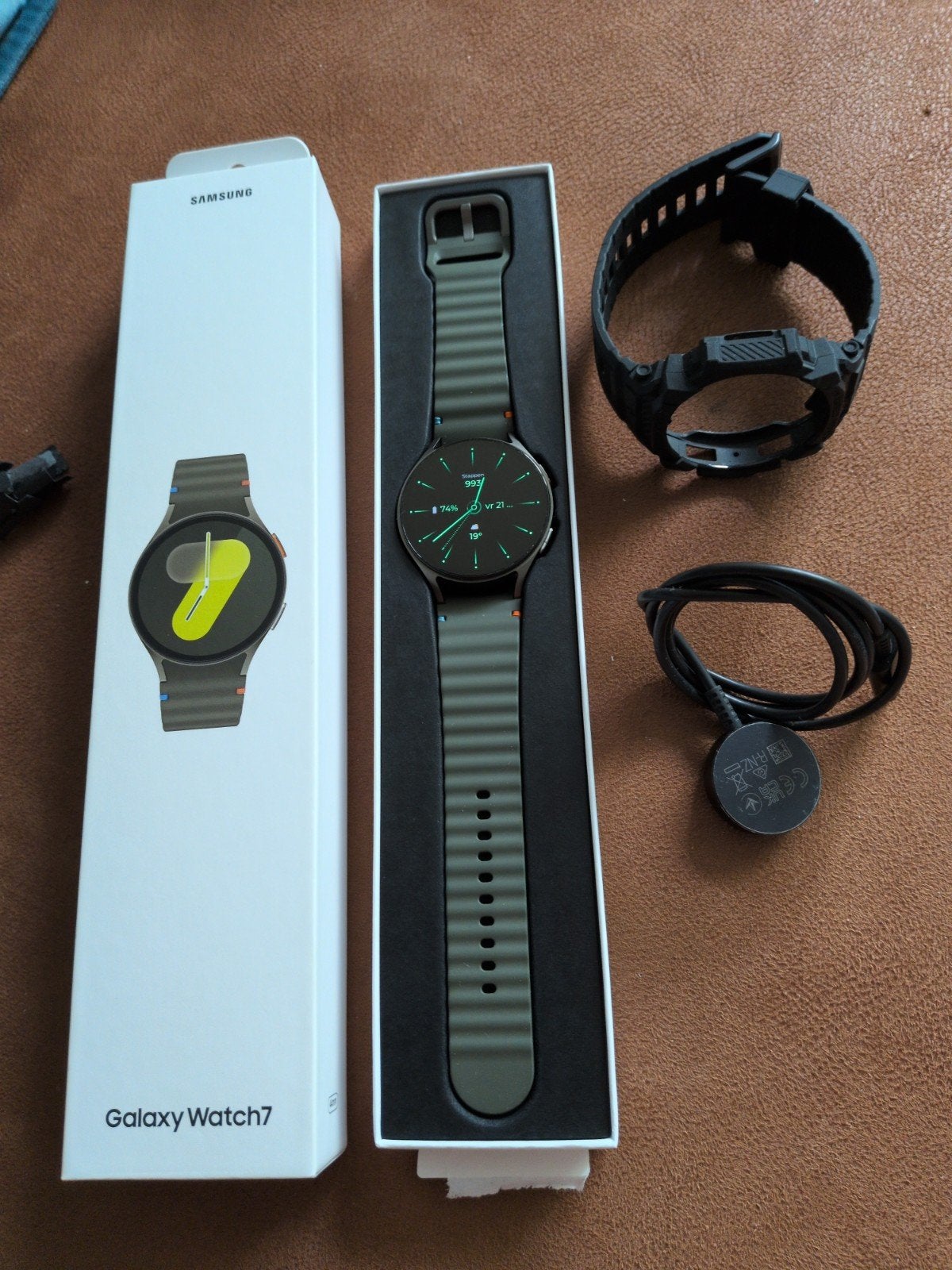 Samsung Galaxy Watch 7 Groen  45mm  Zo goed als nieuw, Stappen, Ophalen of Verzenden, Zo goed als nieuw, Samsung