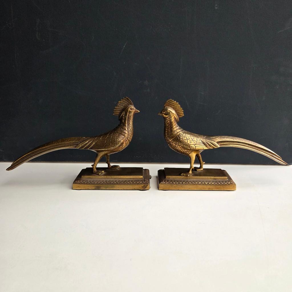 Art Deco Messing Fazanten Beelden - Set van 2, Ophalen of Verzenden, Koper