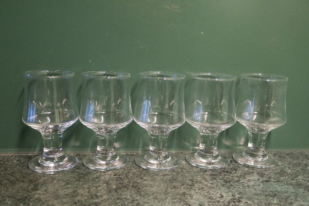 5 glaasjes op voetje voor een borrel of shotje, Ophalen of Verzenden, Nieuw, Borrel- of Shotglas
