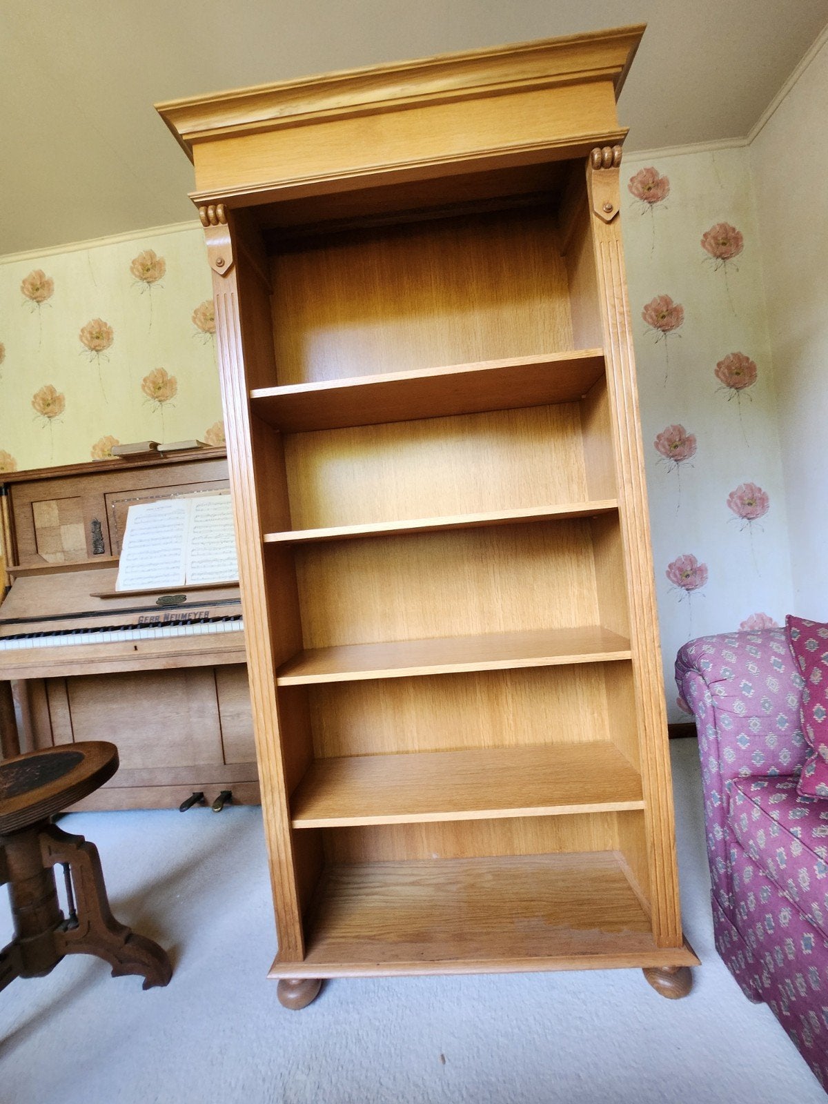 Massief Eiken boekenkast handgemaakt, Ophalen, Met plank(en), Gebruikt, Eikenhout