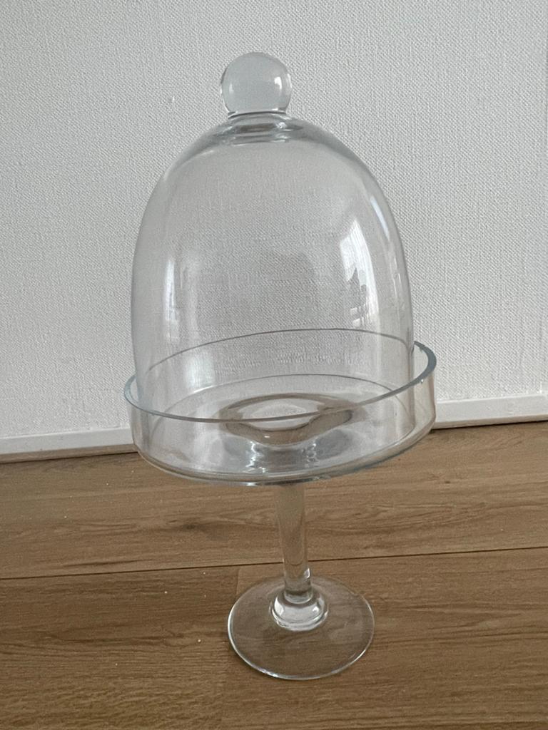 Glazen stolp op voet / decoratieve glazen glas cloche, Ophalen, Gebruikt