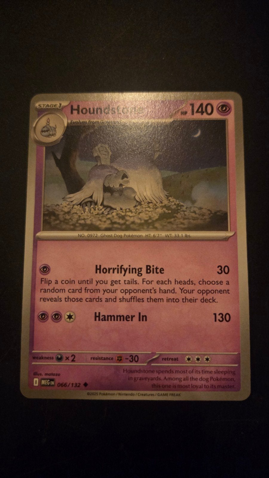Pokémon kaart Houndstone 066/132 Mega Evolution, Verzenden, Zo goed als nieuw, Losse kaart