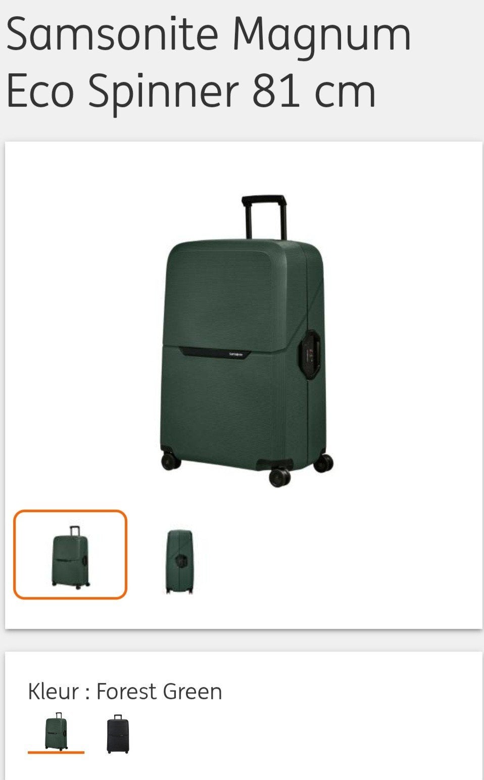Samsonite Magnum Eco Spinner 81 cm - Forest Green, Hard kunststof, Nieuw, 70 cm of meer, 55 cm of meer