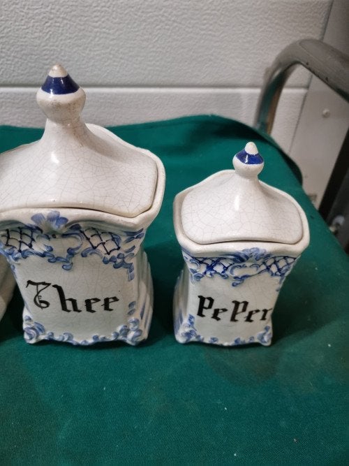voorraadpotten suiker koffie thee zout peper, Ophalen of Verzenden, 'T Olde Gre-j, Info@toldegrej.nl, Endepoelstraat 20f Didam