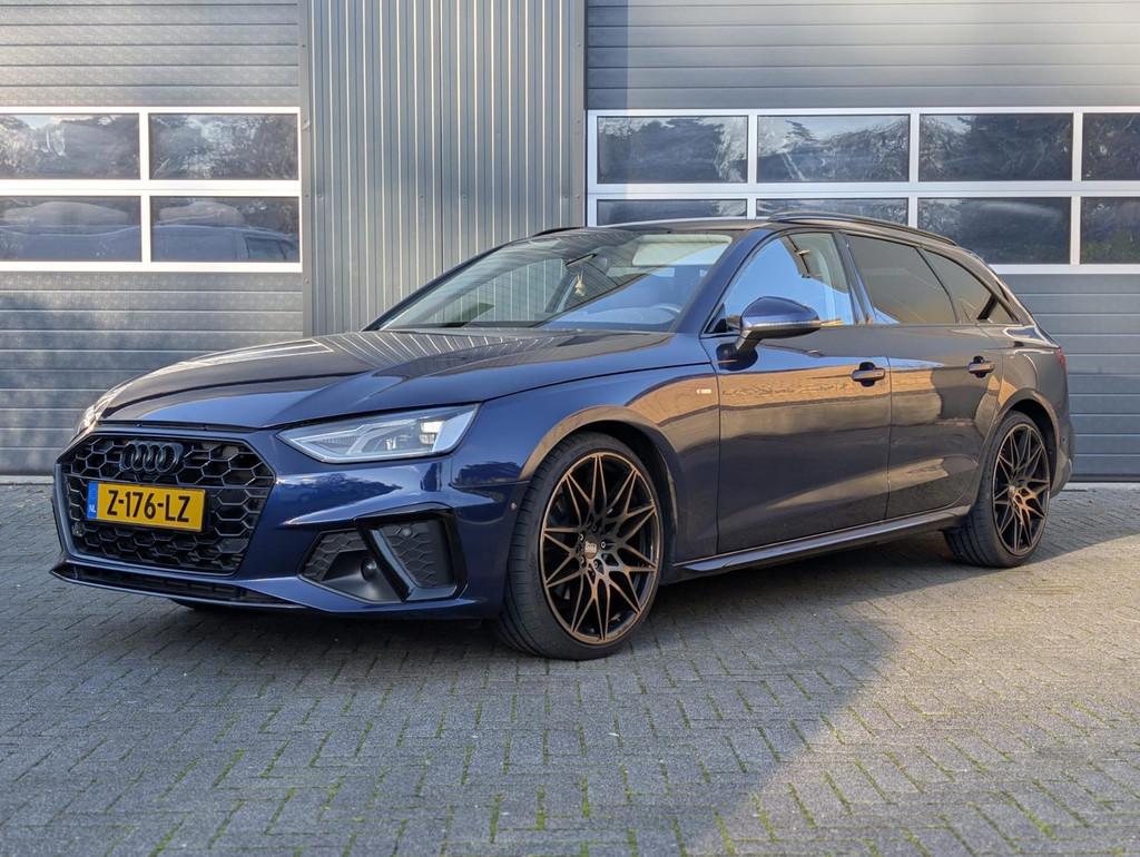 Audi A4 Avant 2.0 TFSIe S-LINE 20" VOL LEDER VIRTUAL DISPLAY, Auto's, Zwart, 4 cilinders, Blauw, A4