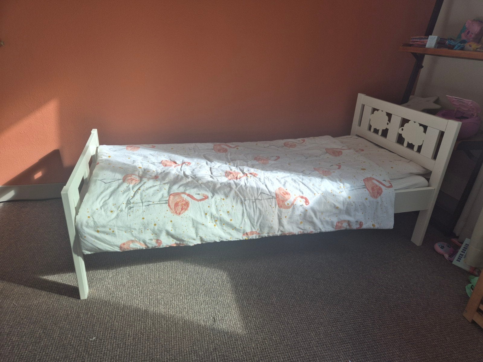 Wit Ikea peuterbed 70x160cm met matras en hoezen, Ophalen, Gebruikt, 70 tot 85 cm, Matras