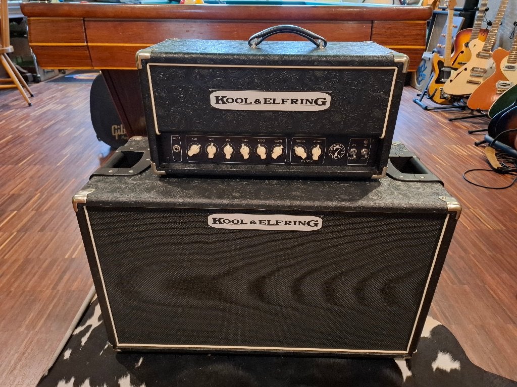 Kool & Elfring super 7 + 2x12 cabinet, Muziek en Instrumenten, Versterkers | Bas en Gitaar, Ophalen, Zo goed als nieuw, 100 watt of meer
