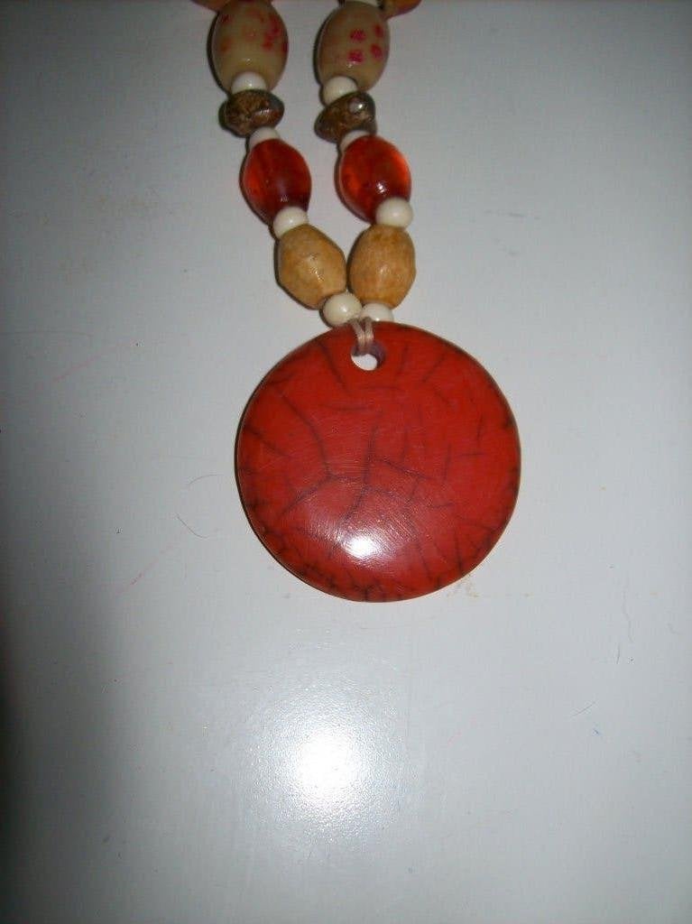 Ketting Oranje tinten Fraaie stenen Model Mooi Vrolijk, Sieraden, Tassen en Uiterlijk, Kettingen, Verzenden, Nieuw, Oranje, Steen of Mineraal