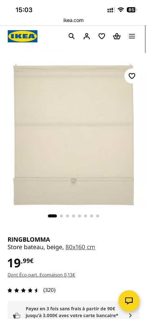 IKEA RINGBLOMMA Roman Blinds – Set of 3, Ophalen, Zo goed als nieuw, Nederland