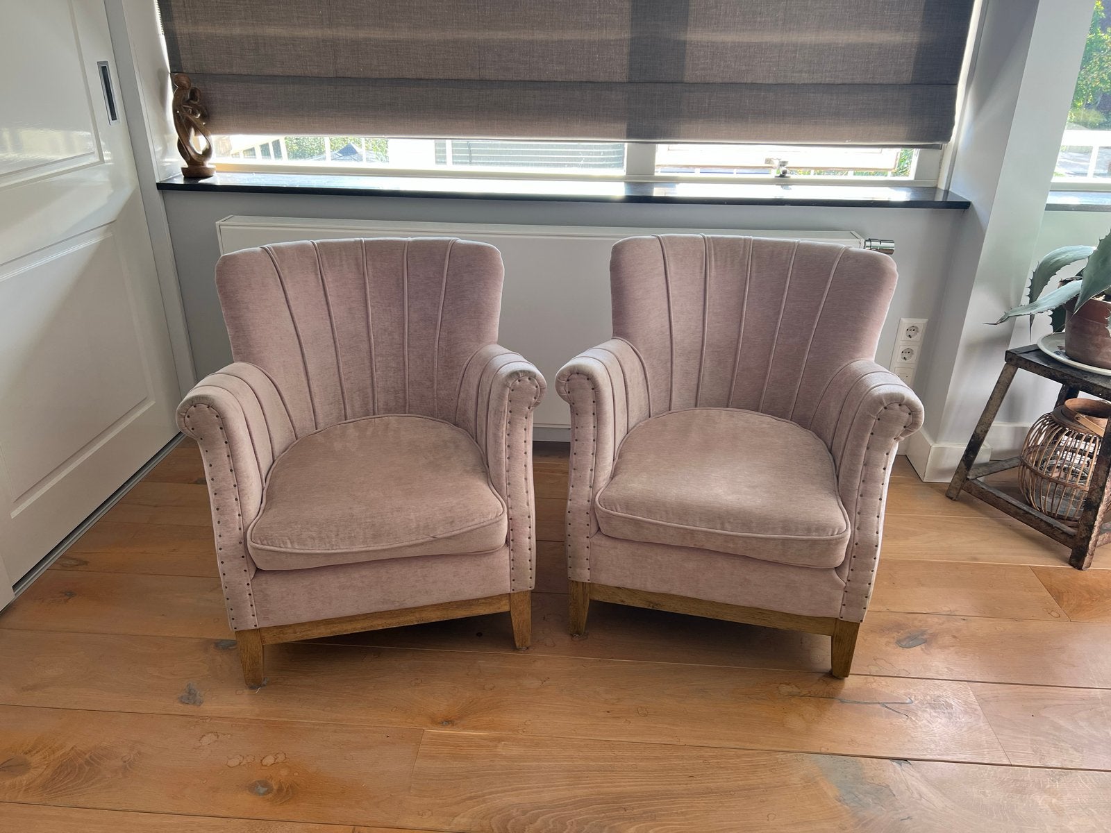 2 Riviera Maison fauteuils - Oud rosé, Ophalen, Gebruikt, Stof