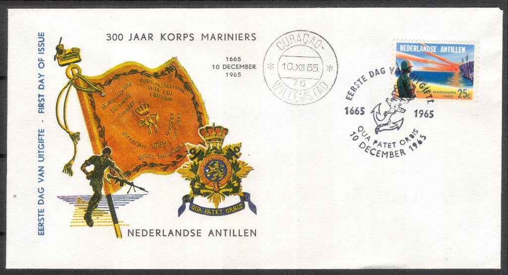 Antillen - 300 jaar Korps Mariniers 1965, Verzenden, Envelop