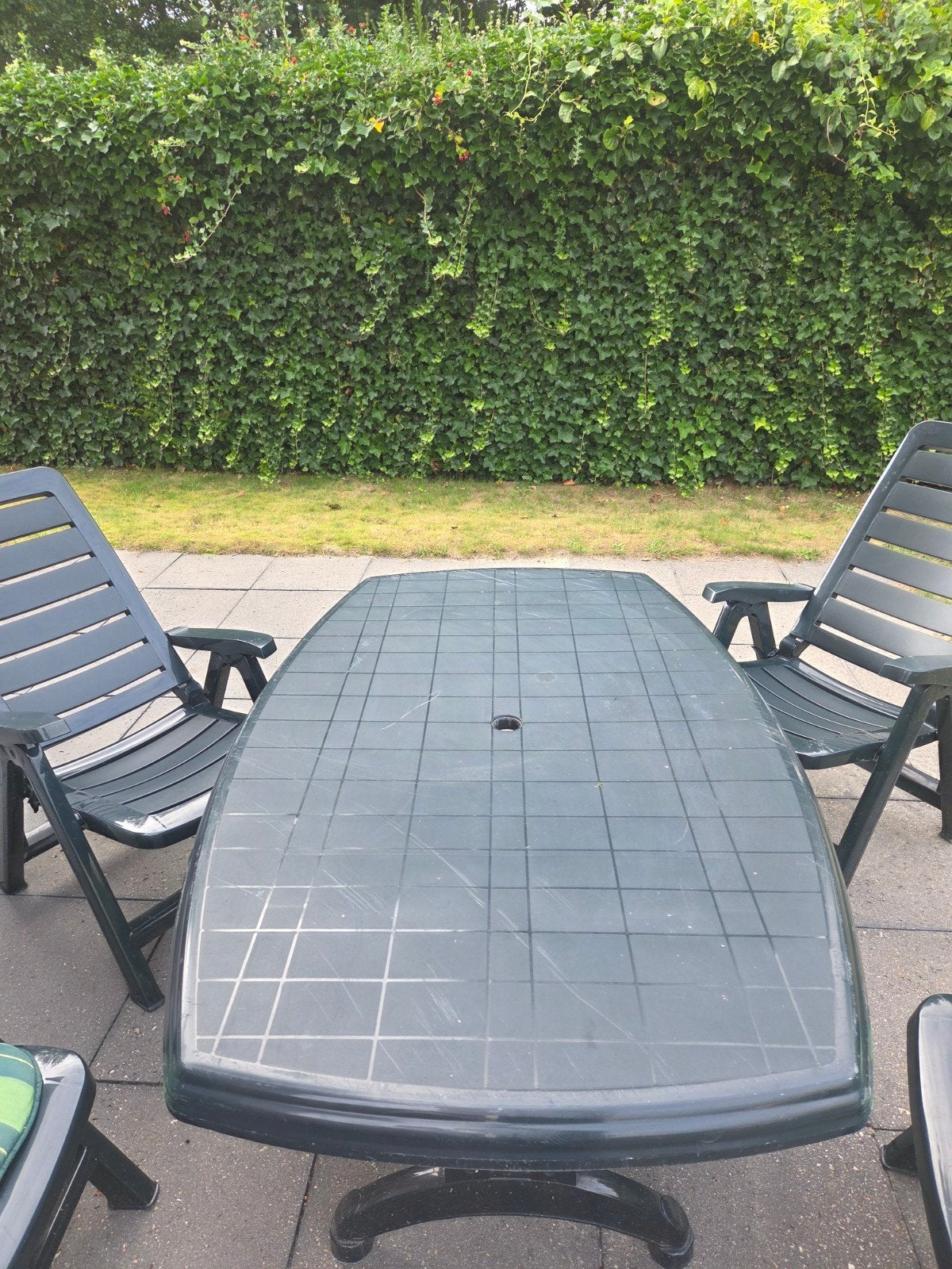 Jardin tuinset met 4 verstelbare stoelen en tafel, Tuin en Terras, Tuinsets en Loungesets, Ophalen, 4 zitplaatsen, Kunststof, Gebruikt