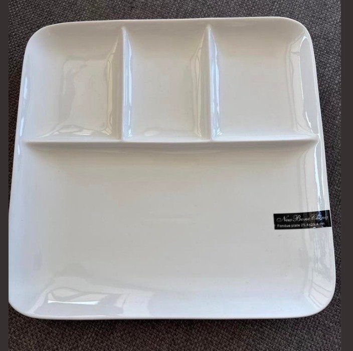 Gourmette borden - Nieuw Bone China Fondue bord, Ophalen, Nieuw, Bord(en), Effen
