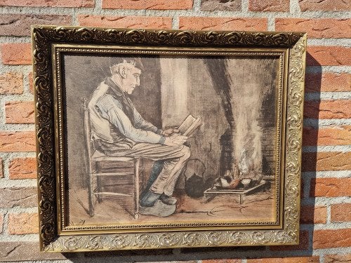 prent van gogh in vintage messing lijst, Ophalen of Verzenden, 'T Olde Gre-j, Info@toldegrej.nl, Endepoelstraat 20f Didam