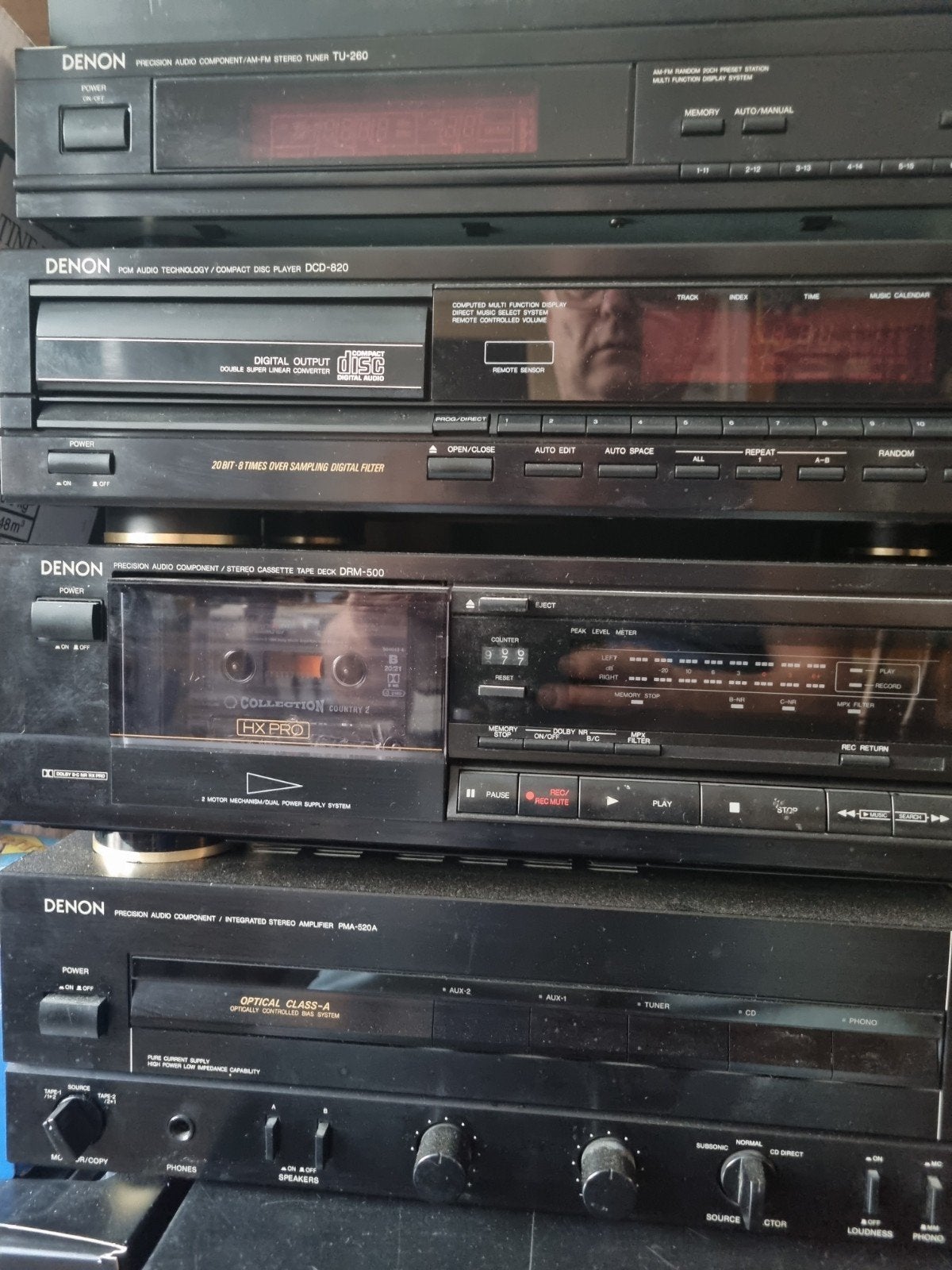 Denon Hifi Set: Tuner, CD-speler, Cassettedeck, Versterker, Ophalen
