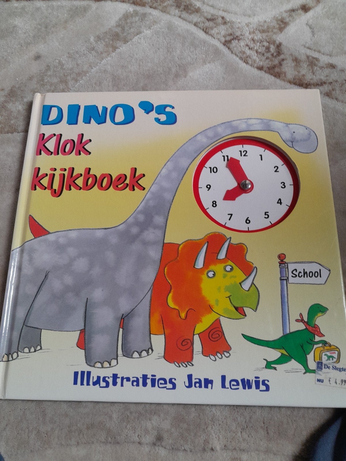 Dino's Klok Kijkboek - Leer klokkijken met dinosaurussen, Ophalen of Verzenden, Zo goed als nieuw, 2 tot 3 jaar, Uitklap-, Voel- of Ontdekboek