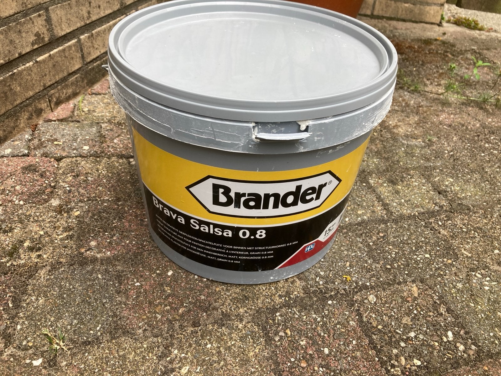 Brander Brava Salsa 0.8 - Structuurverf 1/2 volle, Wit, Ophalen of Verzenden, 10 tot 15 liter, Verf
