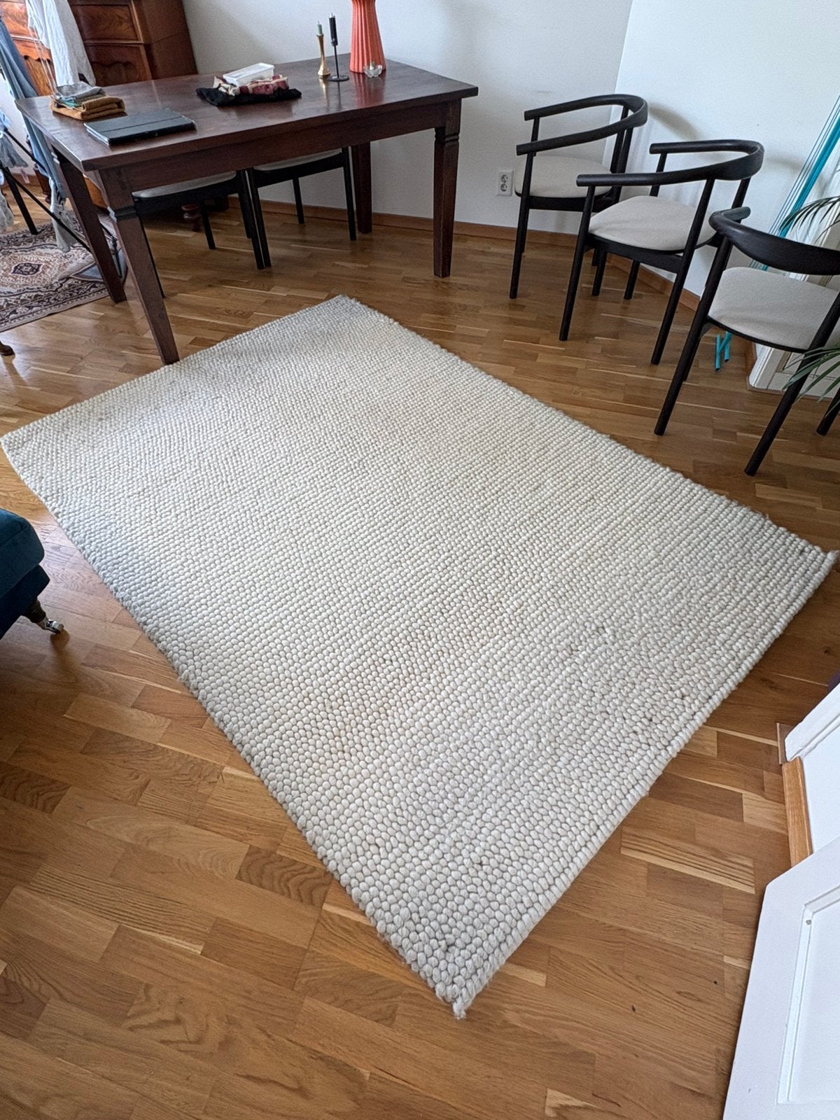 Westwing wollen vloerkleed - Kleine gebruikssporen, Gebruikt, 100 tot 150 cm, Ophalen of Verzenden, Crème