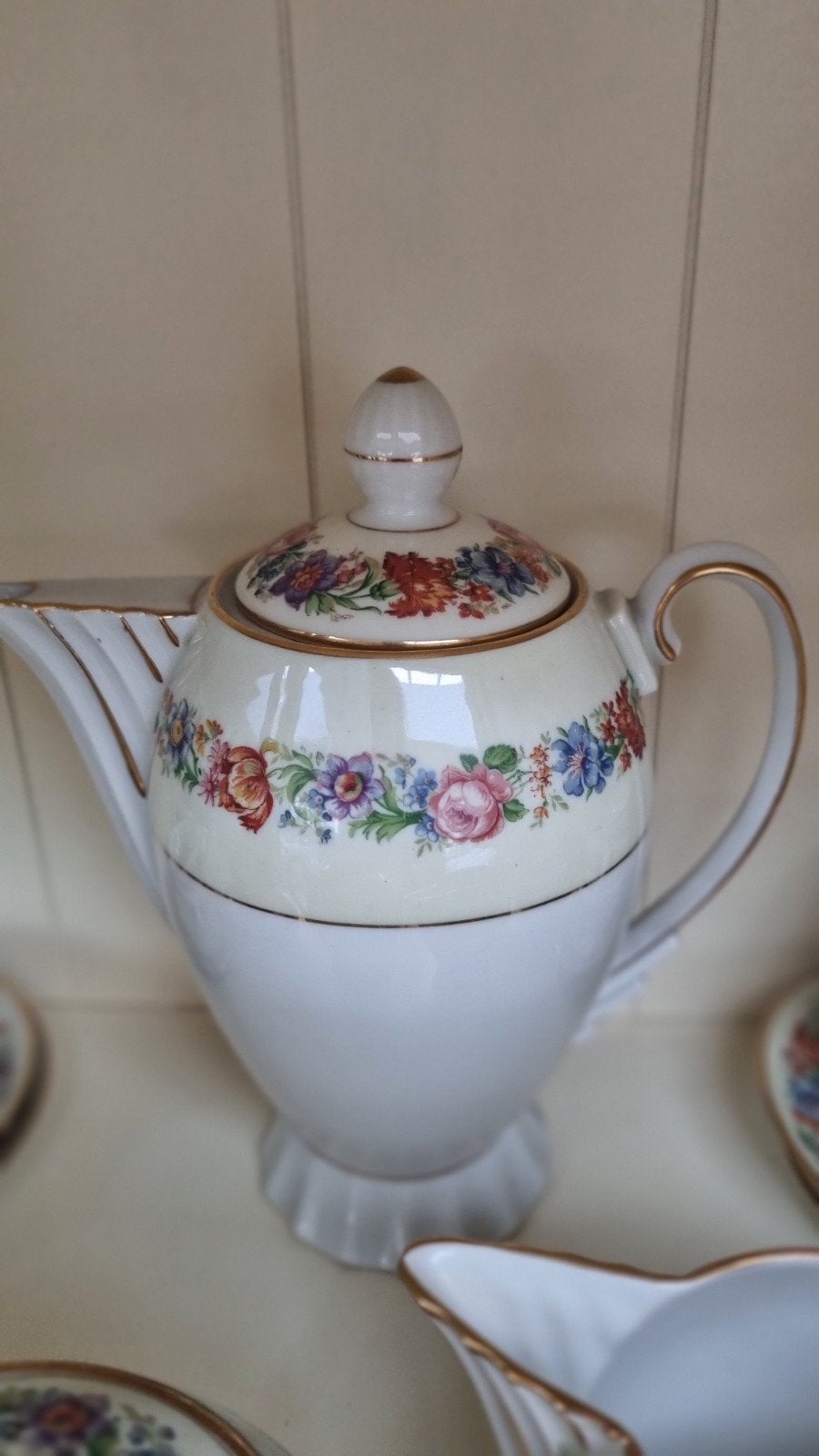 Vintage limoges theeservies met bloemmotief, Ophalen