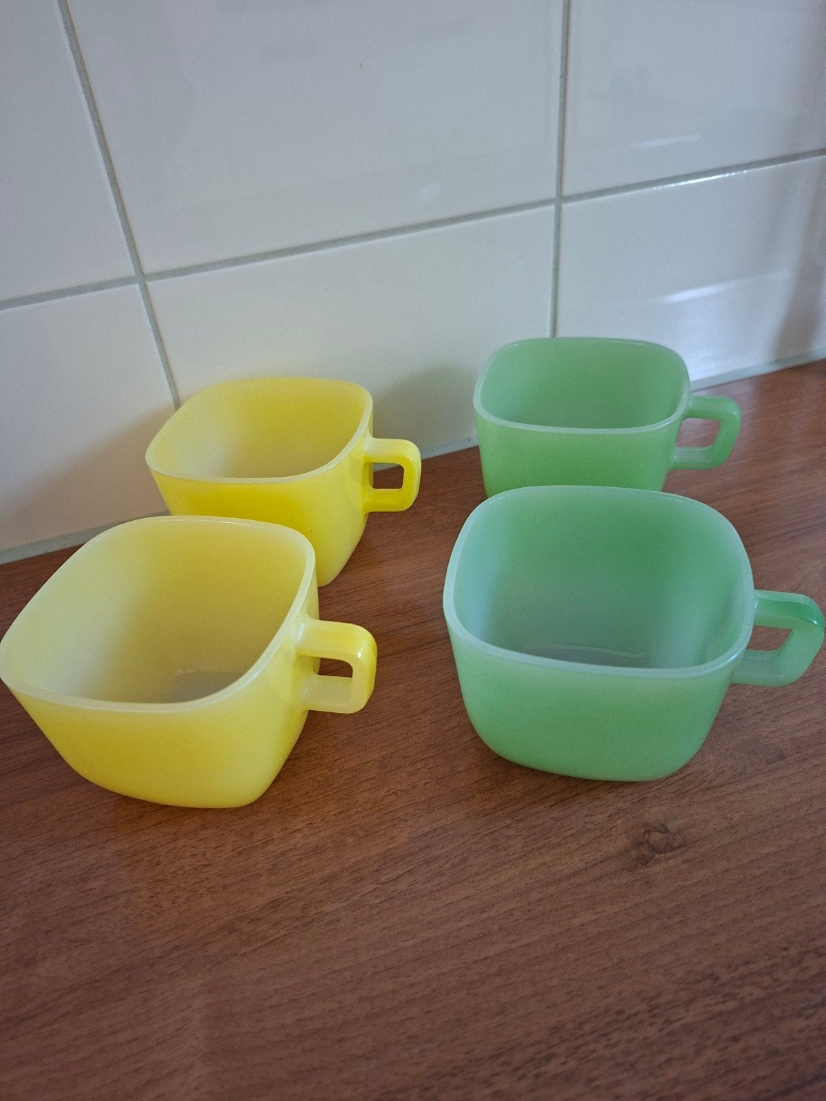 OPALE glazen pastel soepkommen RETRO, Antiek en Kunst, Ophalen of Verzenden