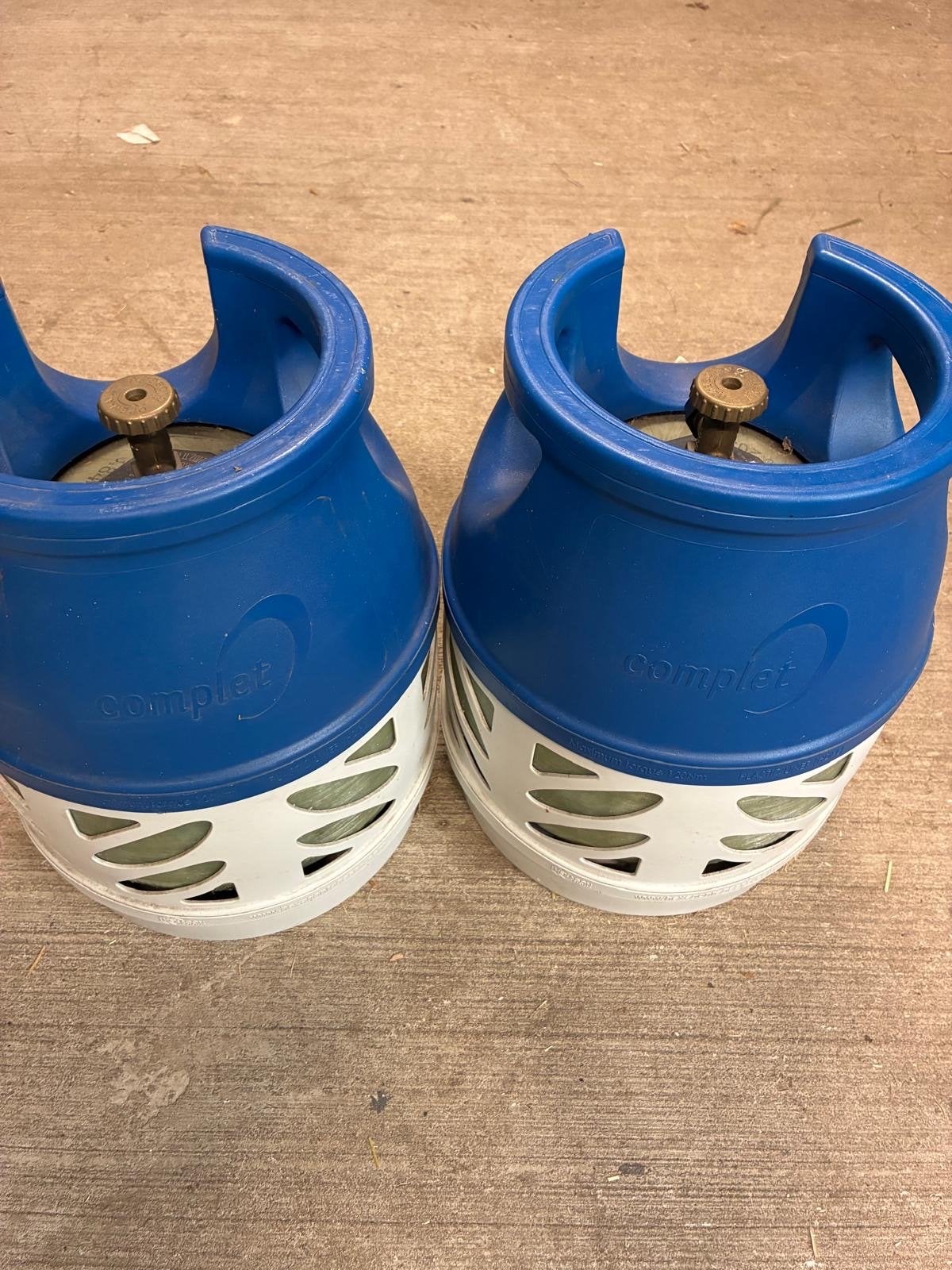 2x complet lichtgewicht 5kg gasflessen, Caravans en Kamperen, Ophalen, Gebruikt