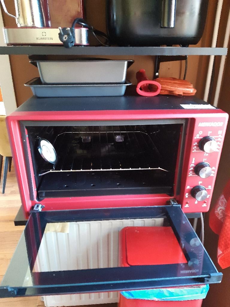 Losstaande oven, rood, Witgoed en Apparatuur, Ovens, Ophalen, Minder dan 45 cm, Overige merken, Hete lucht