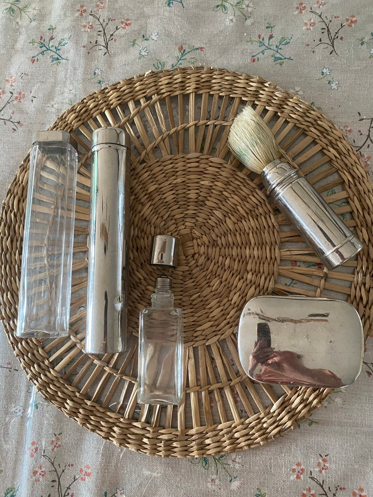 Vintage reis toilettas set, Antiek en Kunst, Ophalen of Verzenden