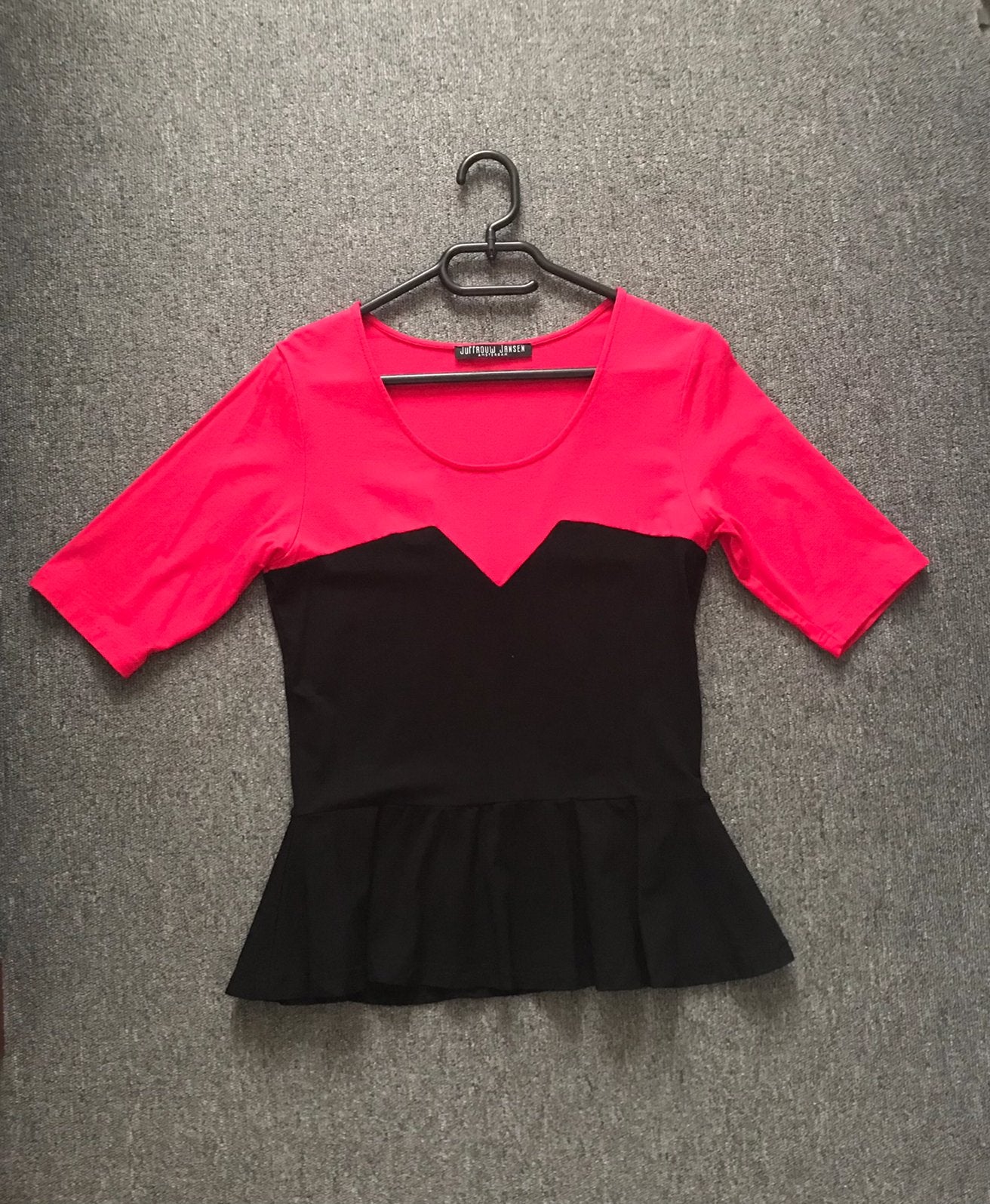 Shirt Juffrouw Jansen maat L, Ophalen of Verzenden, Zo goed als nieuw, Maat 38/40 (M), Korte mouw