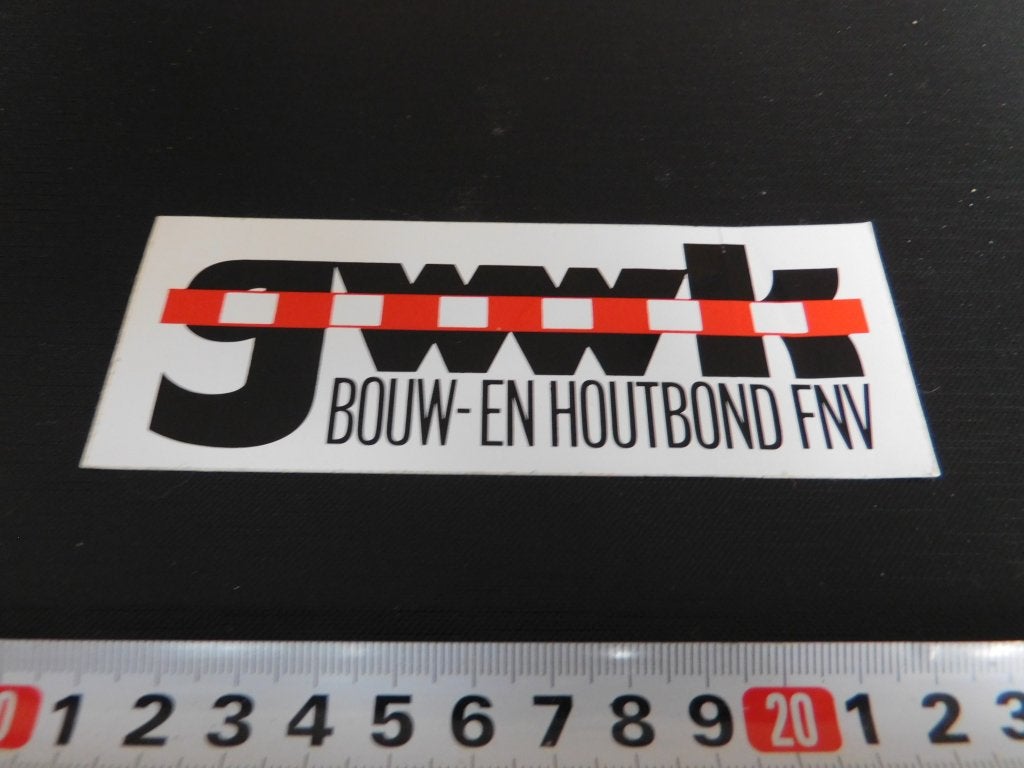 sticker GWK bouw- en houtbond FNV, Ophalen, Zo goed als nieuw