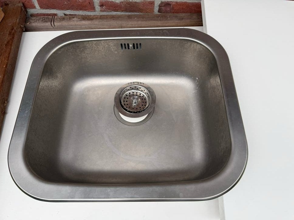 Fyndig inbouw spoelbak rvs, Huis en Inrichting, Keuken | Keukenelementen, Ophalen, Gebruikt, Wit, 50 tot 100 cm