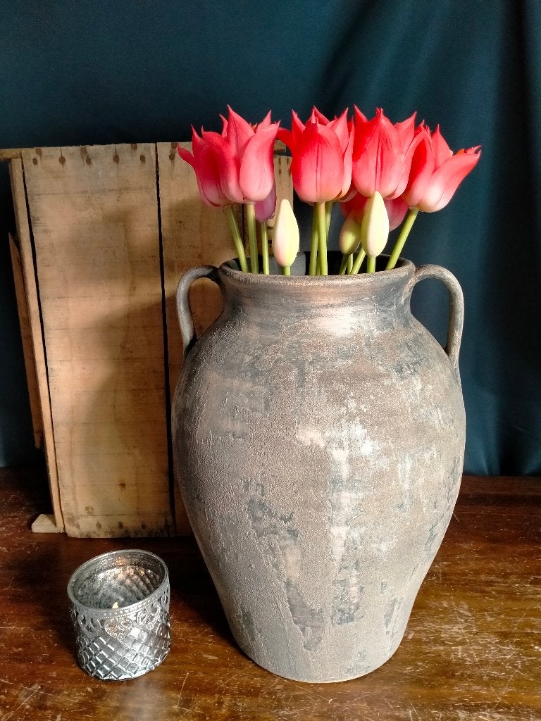 Stoere kruiken Lousada, earth brown/ vintage grey, Huis en Inrichting, Woonaccessoires | Vazen, Steen, Overige kleuren, Nieuw