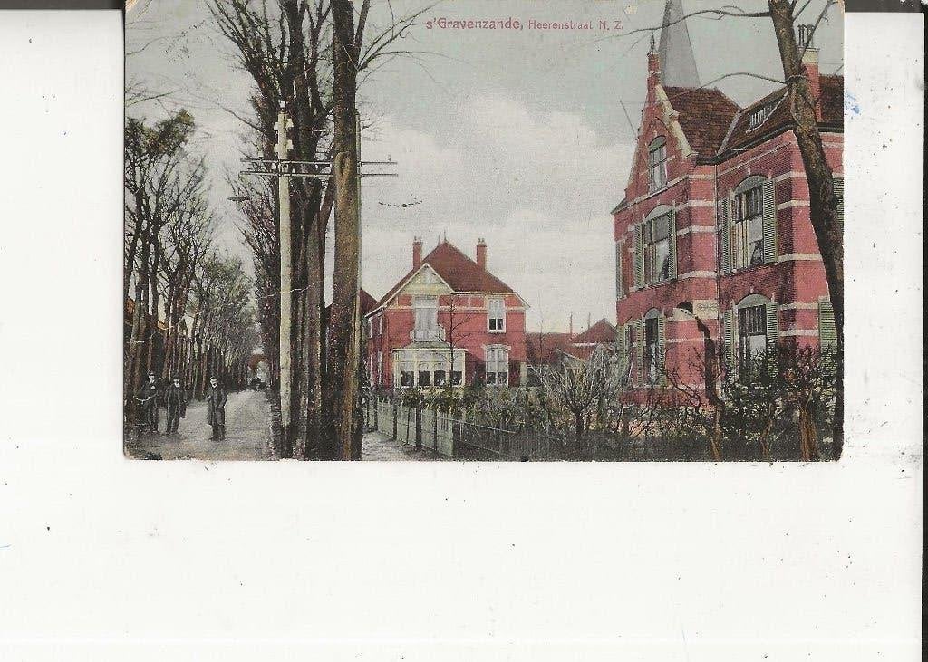 s Gravenzande Heerenstraat N.Z. met electrische paal 20-1-09, Verzamelen, Ansichtkaarten | Nederland, Ophalen of Verzenden, Voor 1920