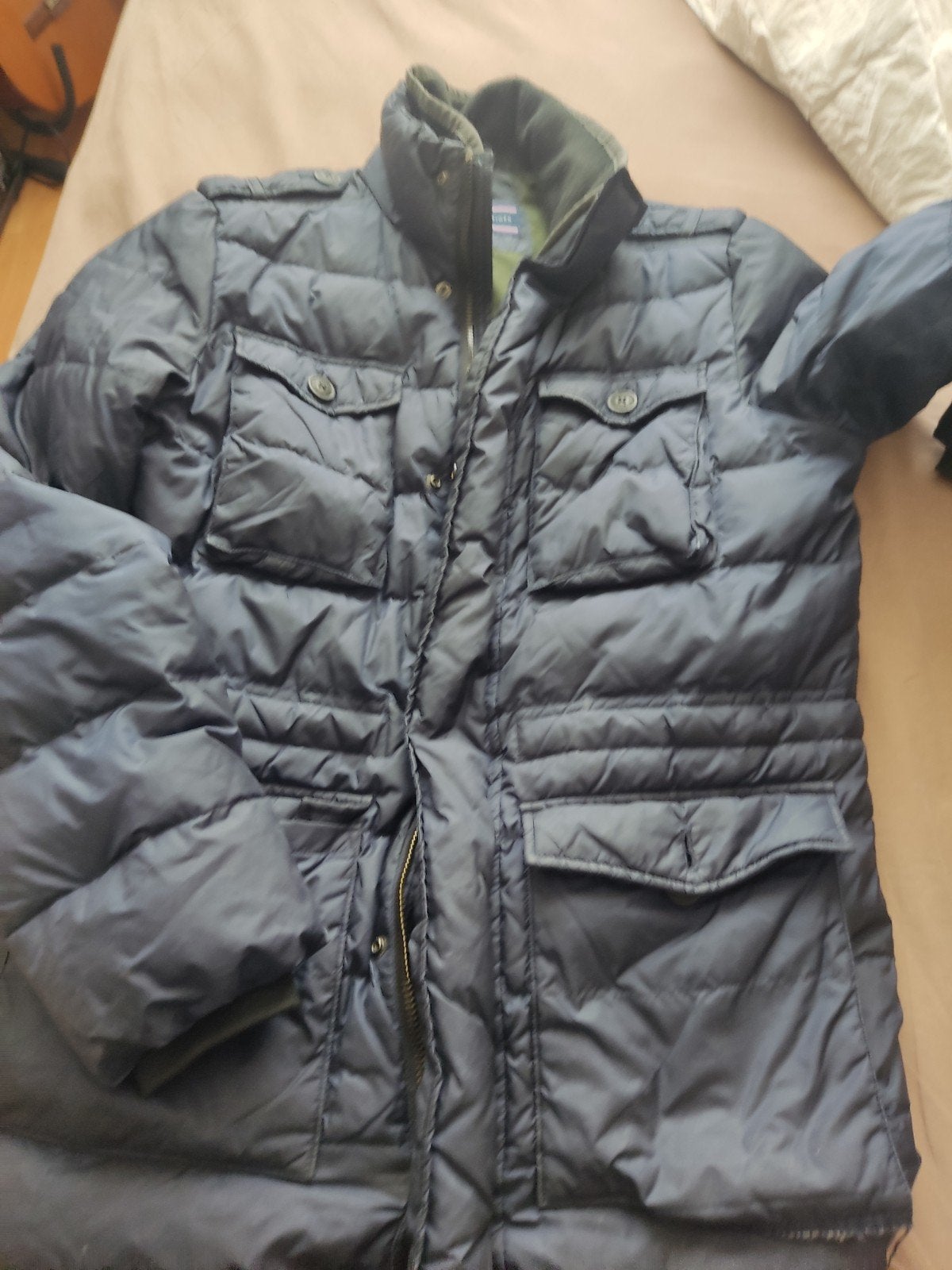 Tommy Hilfiger donsjas heren maat S, Kleding | Heren, Jassen | Winter, Ophalen, Blauw, Tommy Hilfiger, Gedragen