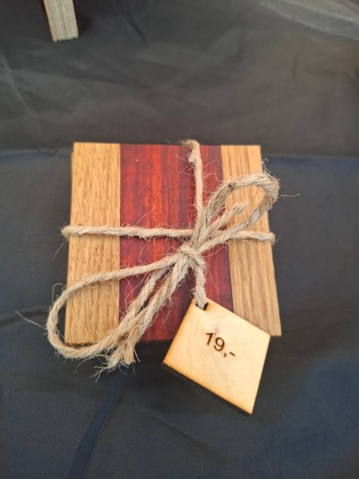 Handgemaakte Houten Onderzetters (Set van 4) Eiken & Padoek, Hout, Glasonderzetter, Nieuw, Handgemaakt