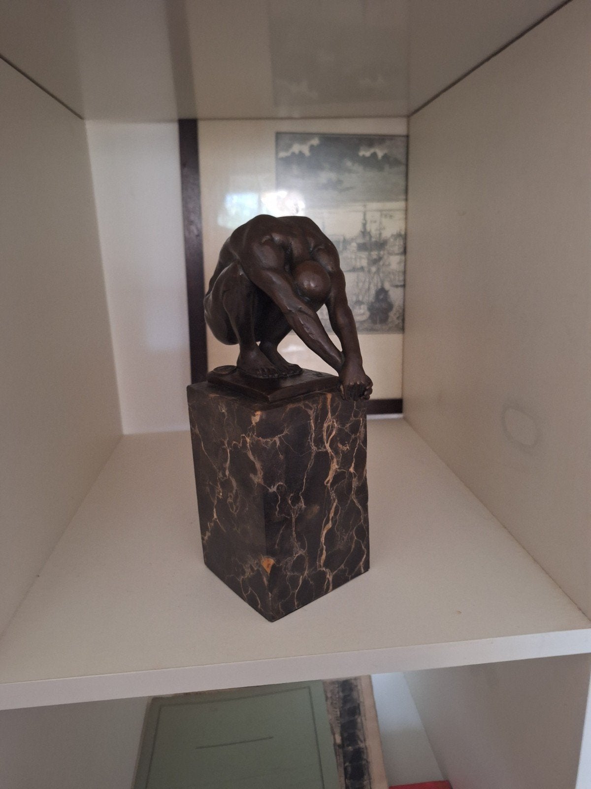de duiker naar milo, Gepatineerd, Ophalen of Verzenden, Brons, 20 - 50 cm