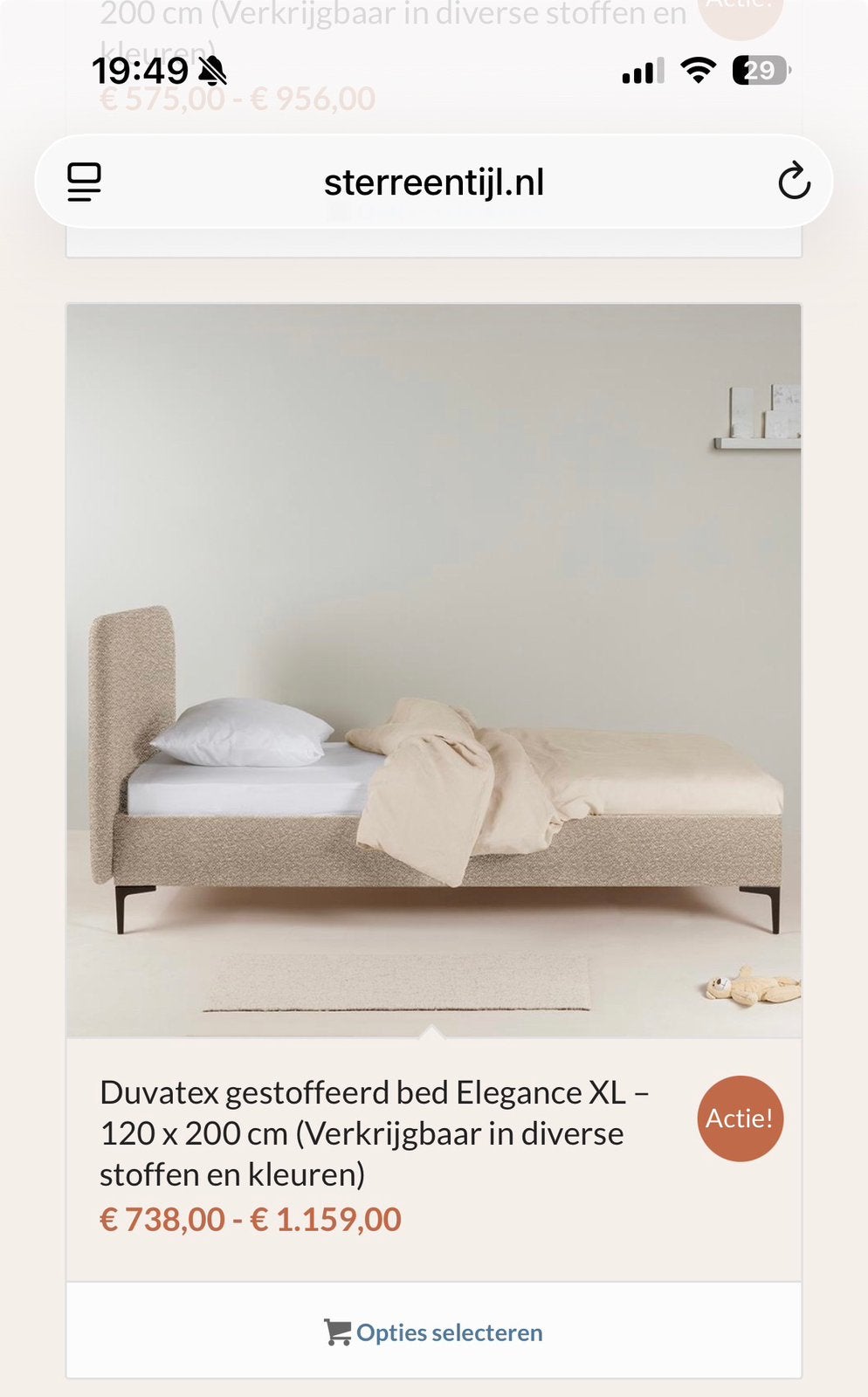 Bed, Huis en Inrichting, Ophalen, Zo goed als nieuw, Twijfelaar, Stof
