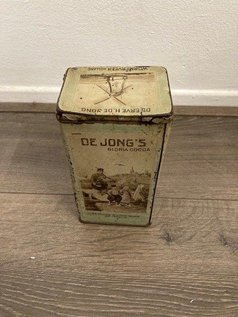 Oud Blik De Jong's Gloria Cacao, Verzamelen, Ophalen, Gebruikt, Overige, Overige merken