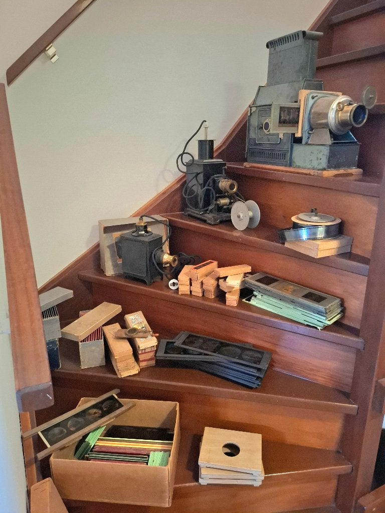 Ernst Plank toverlantaarns met ongeveer 300 glazen platen., Ophalen of Verzenden