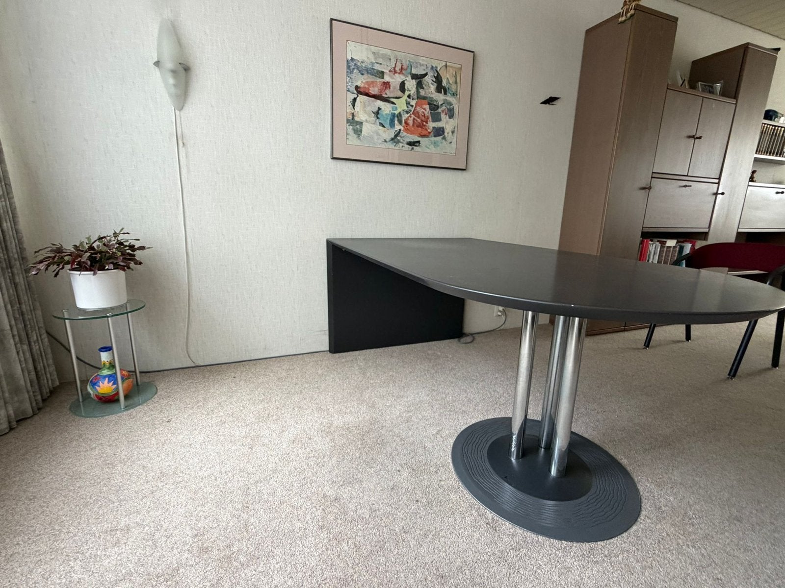 Leolux Trias eettafel met 4 stoelen, Gebruikt, 100 tot 150 cm, Ophalen of Verzenden, Vier personen