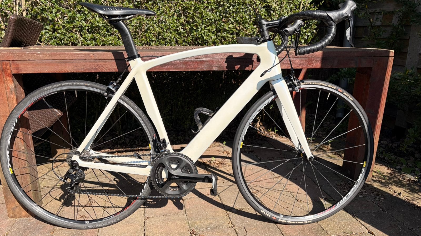 Custom carbon racefiets: 56cm | Shimano 105 | Mavic Aksium, 28 inch, Gebruikt, Carbon, Velgrem