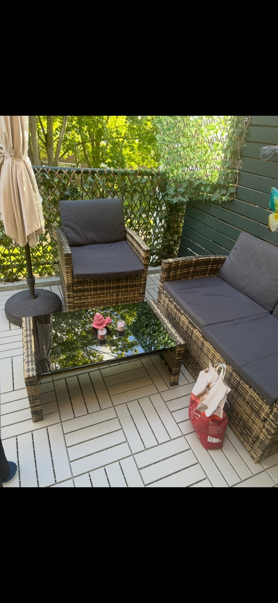Zo goed als nieuwe tuin- en balkon banken, Ophalen, 4 zitplaatsen, Zo goed als nieuw, Loungeset