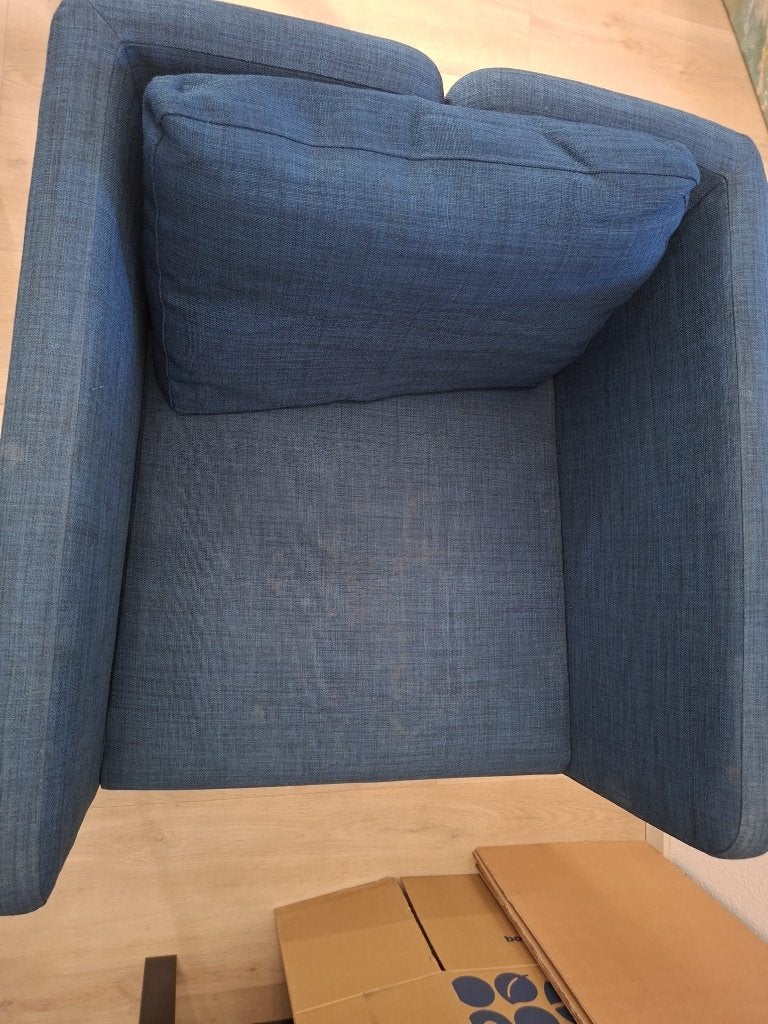 2x Ikea EKERÖ Fauteuil - Blauw, Ophalen, Gebruikt, Minder dan 75 cm, Stof