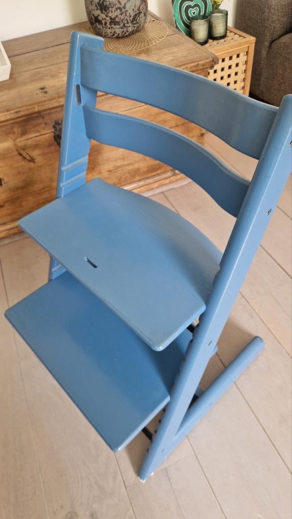 Stokke Tripp Trapp stoel nieuw model - Blauw, Kinderen en Baby's, Kinderstoelen, Ophalen, Gebruikt, Meegroeistoel, Aanschuifbaar
