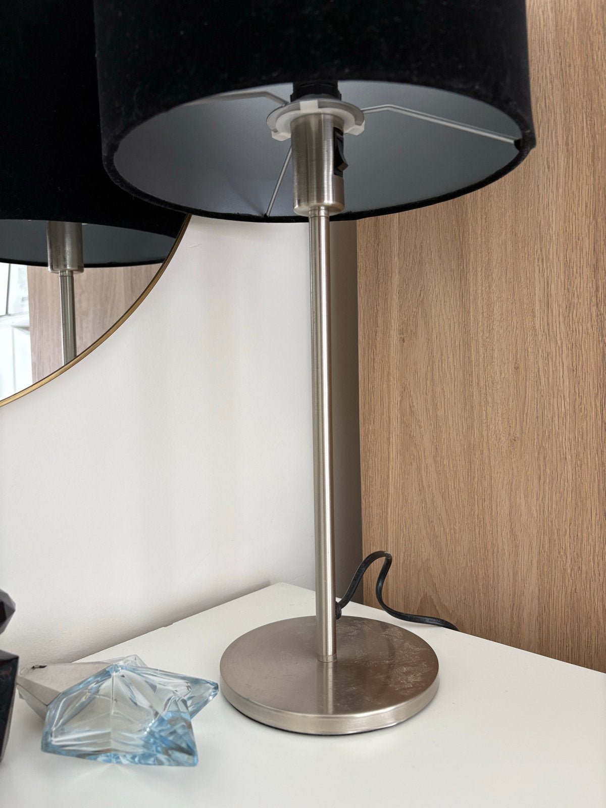 IKEA lampenvoet met schakelaar, zonder kap, Gebruikt, IKEA, Zilver, Ophalen