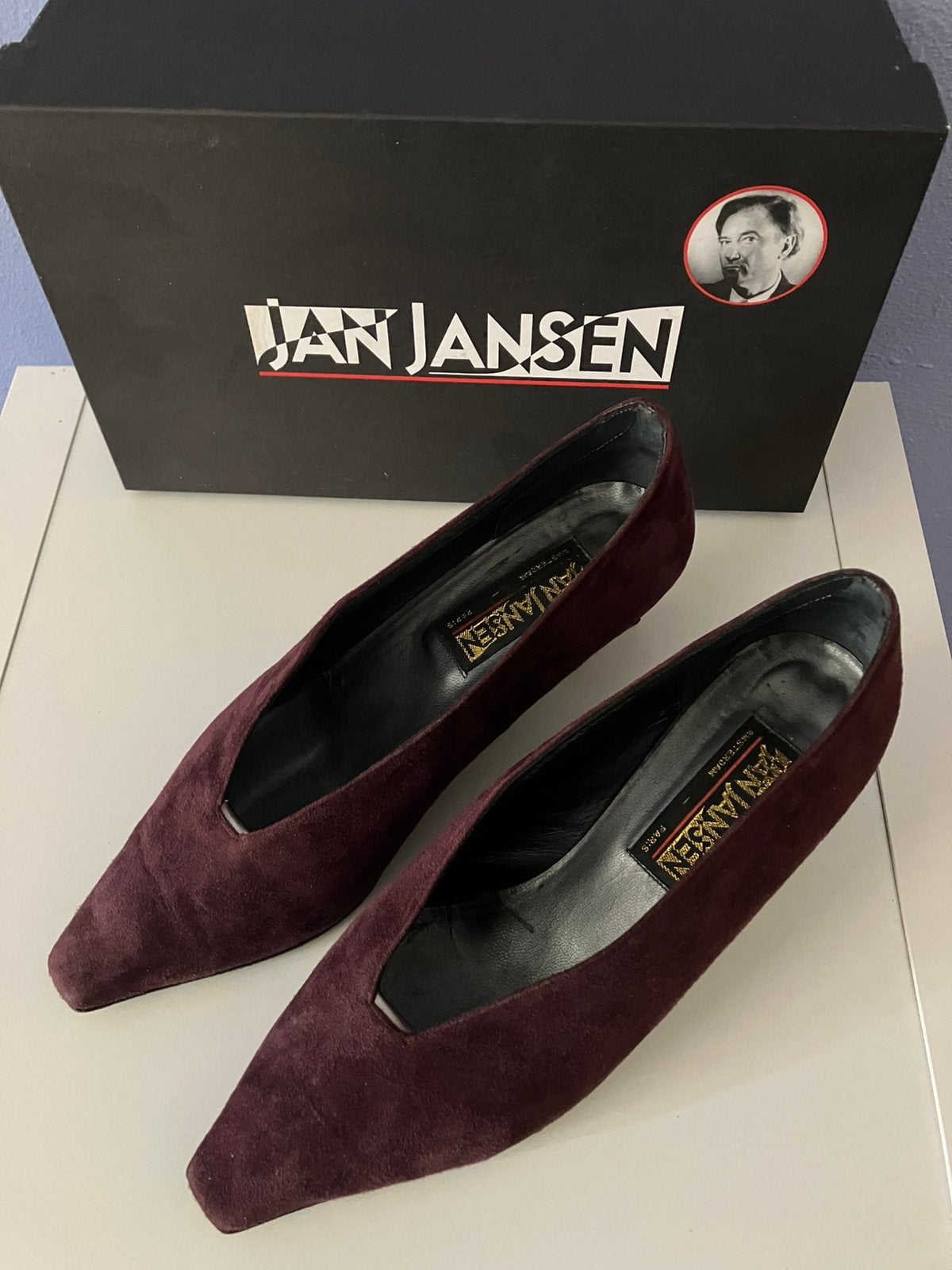 Jan Jansen paarse aubergine schoenen hakjes 39 nette staat, Ophalen of Verzenden, Zo goed als nieuw, Overige kleuren