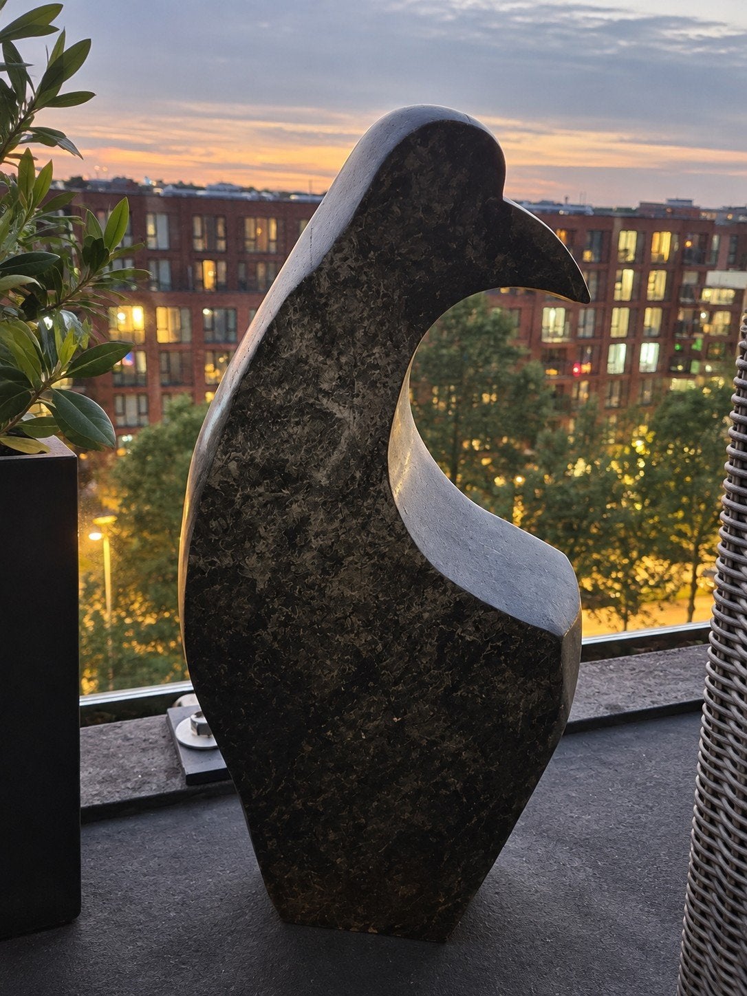 Uniek handgemaakt natuurstenen kunstbeeld - Abstracte vogel, Ophalen, Handgemaakt, 20 - 50 cm, Steen of Keramiek