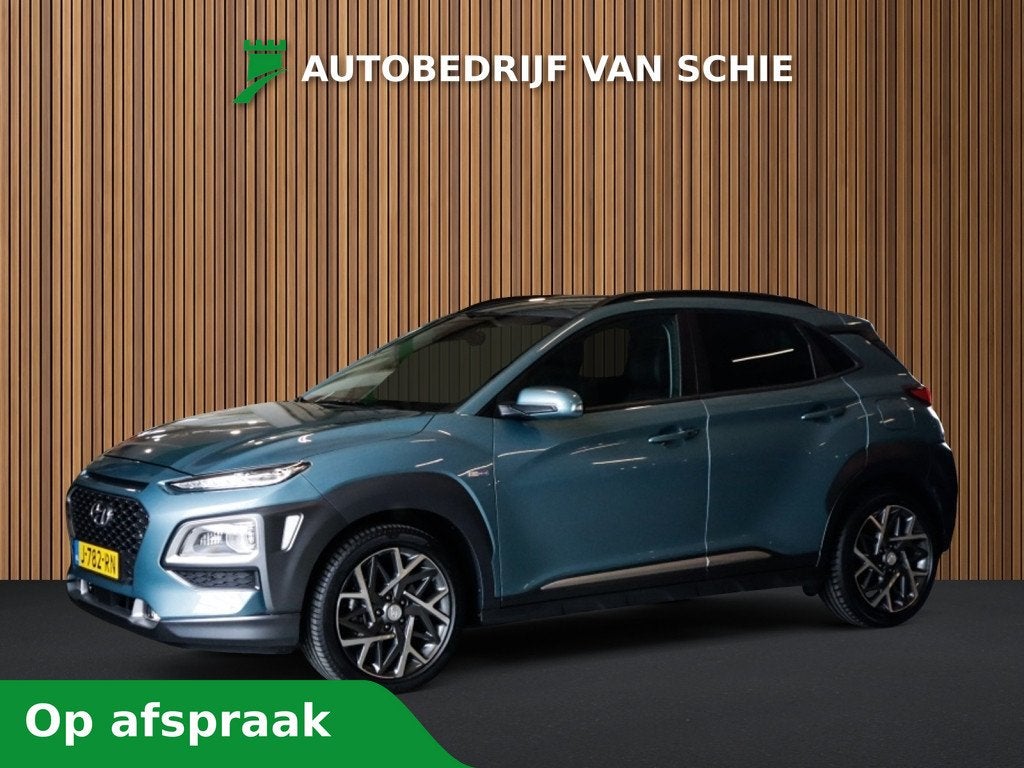 Hyundai Kona 1.6 GDI HEV Premium 1e-Eig. & Keurig-Onderh BOV, 12 maanden, Euro 6, Blauw, 23 km/l